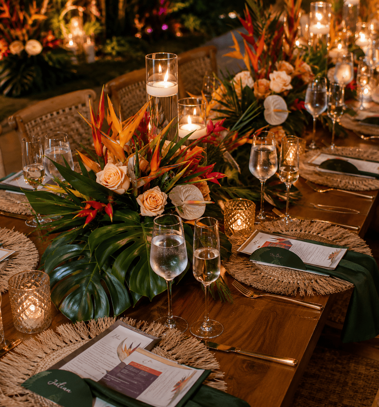 Detalle elegante de evento de quince años organizado por Altagracia Eventos